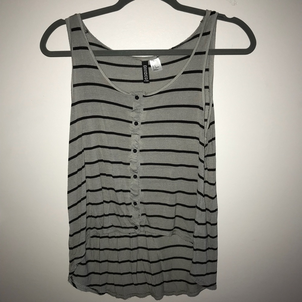 striped hi low H&M tank
